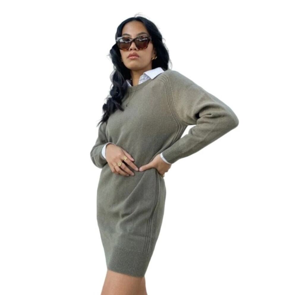 Thakoon Wool Knit Dress Crew Neck Quiet Luxury Cozy Chic Fall Winter Party M